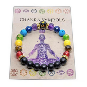7 Chakra Bracelet and Display Card