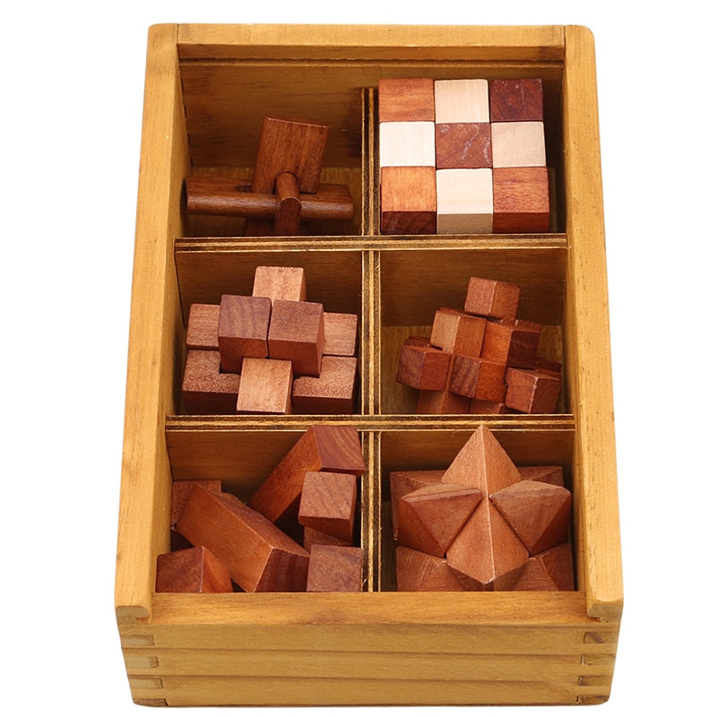 3D Puzzle Wooden Interlocking Puzzles Game Set