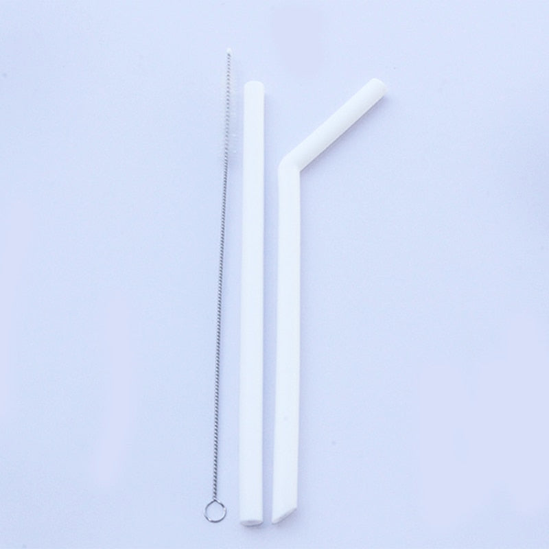 Reusable Silicone Straws Set