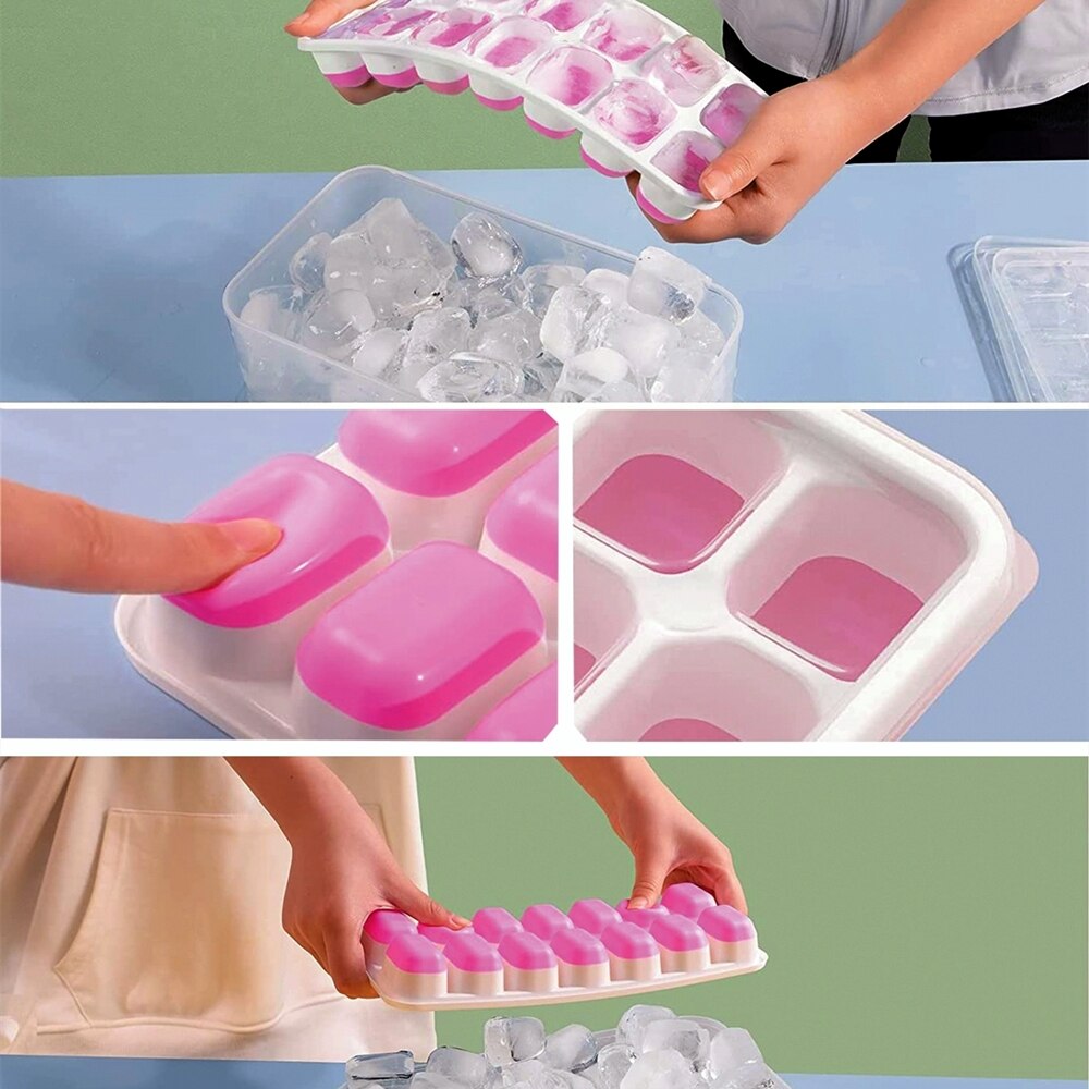 14 Ice Cube Molds Tray Silicone