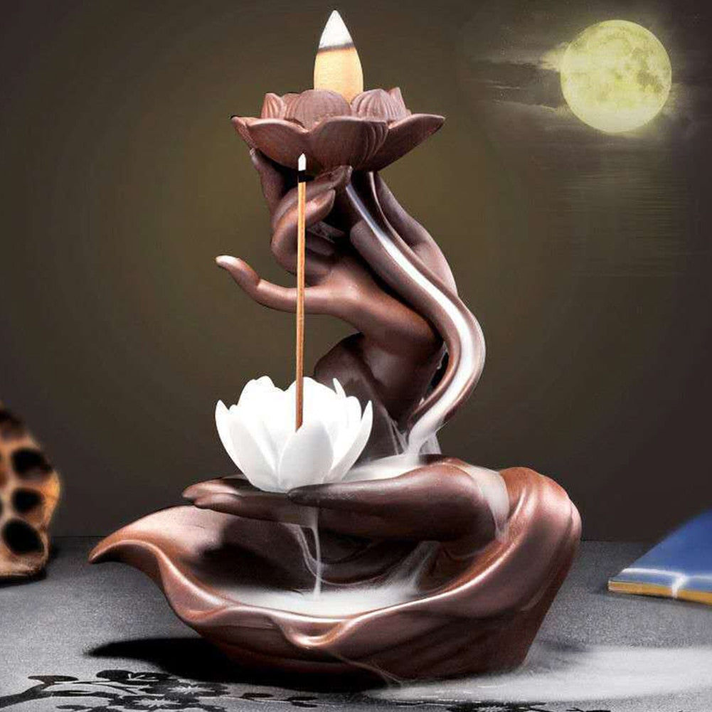 Buddha Hand Backflow Waterfall Effect Incense Burner